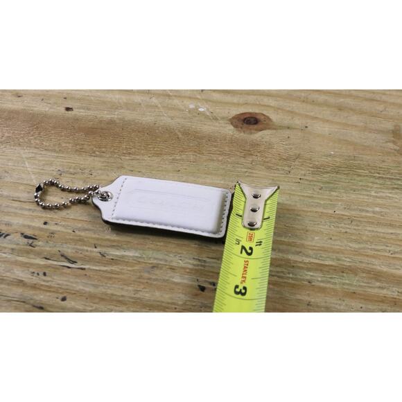Coach Hang Tag Vintage White Leather Replacement Bag Purse 3" - Picture 6 of 6